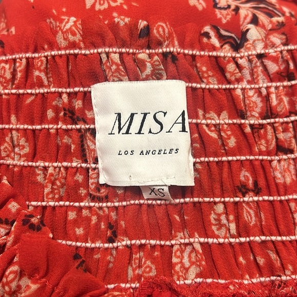Misa Los Angeles Darla Paisley Mini Dress in Red Floral Paisley Pattern Size XS - Picture 12 of 13